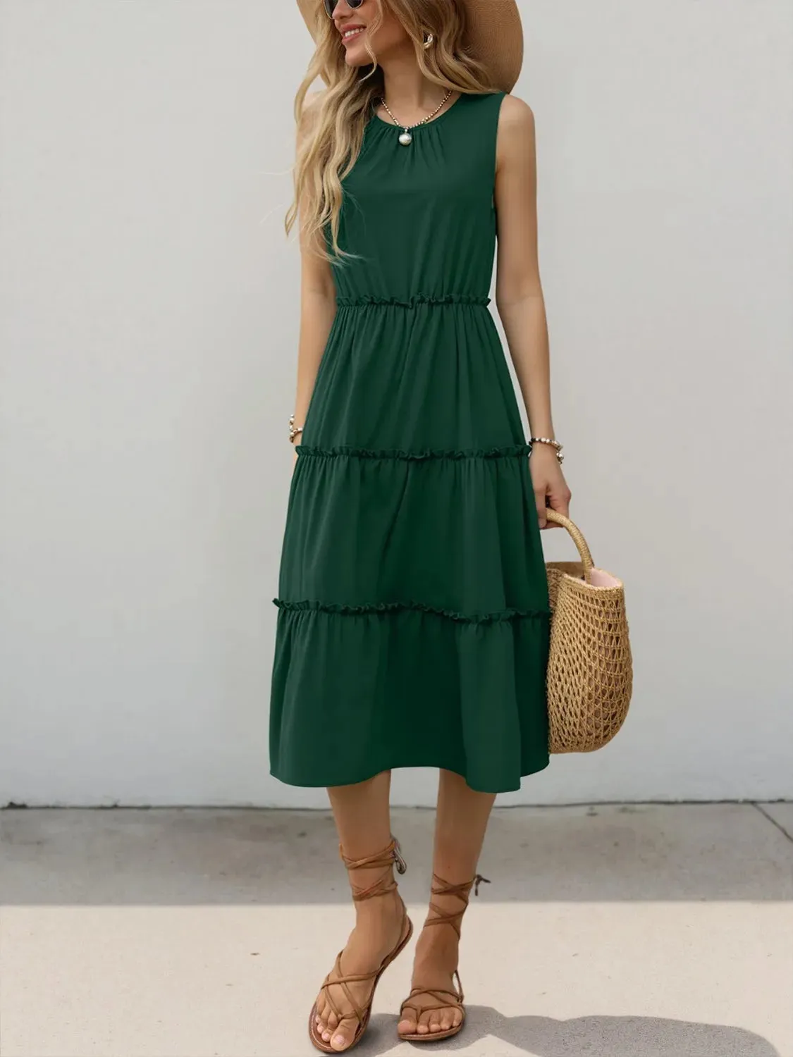 Frill Tiered Midi Dress sold by Gigi Laurent product image thumbnail 3
