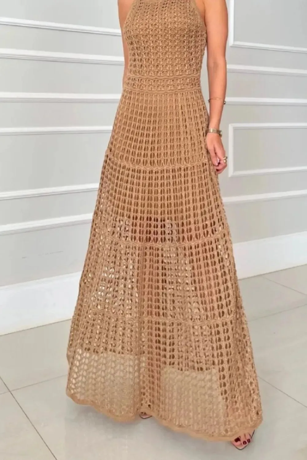 Hollowed-Out Sleeveless Maxi Dress sold by Gigi Laurent product image thumbnail 5