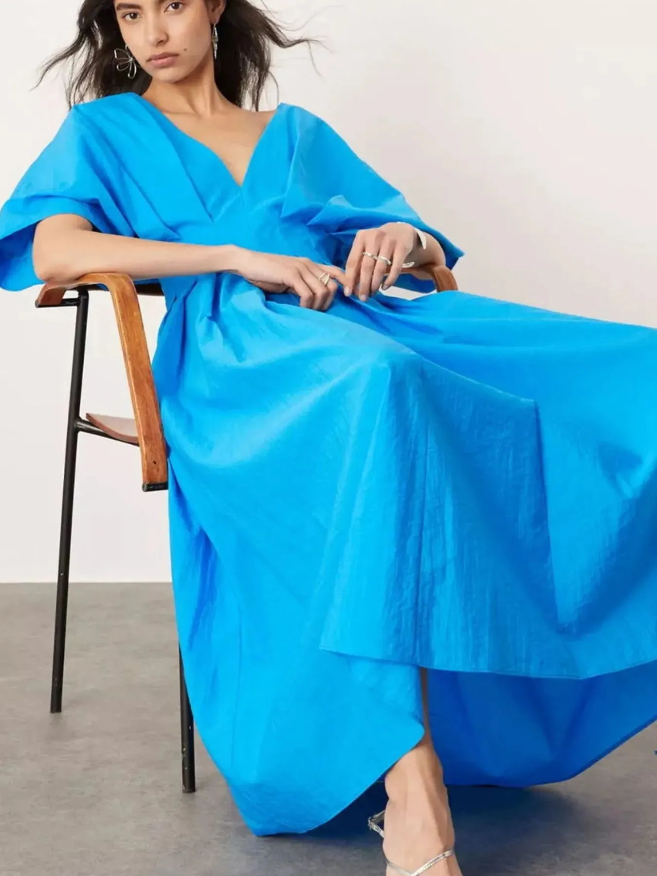 V-Neck Half Sleeve Midi Dress sold by Gigi Laurent product image thumbnail 4