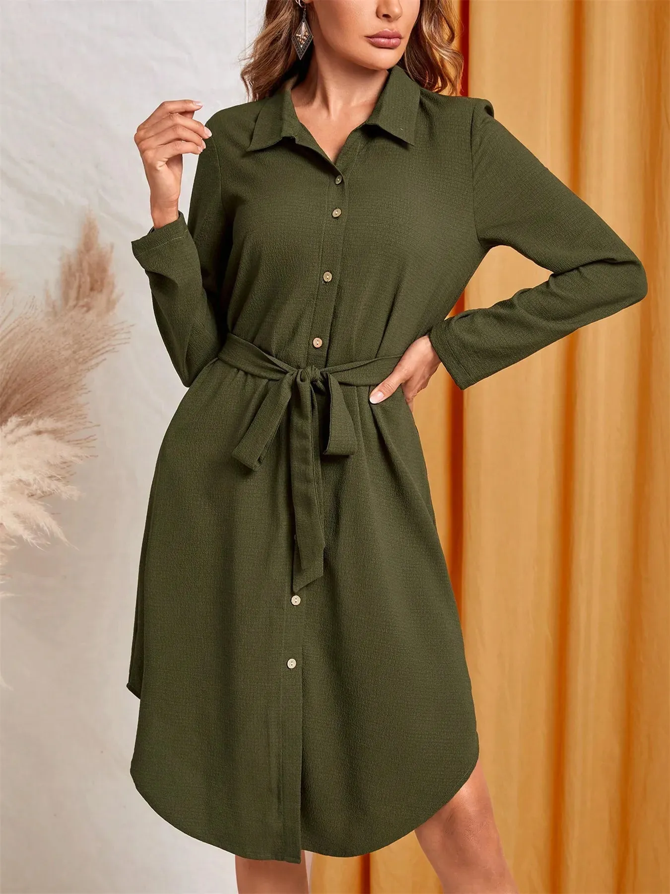 Button-Down Belted Shirt Dress sold by Gigi Laurent product image thumbnail 2
