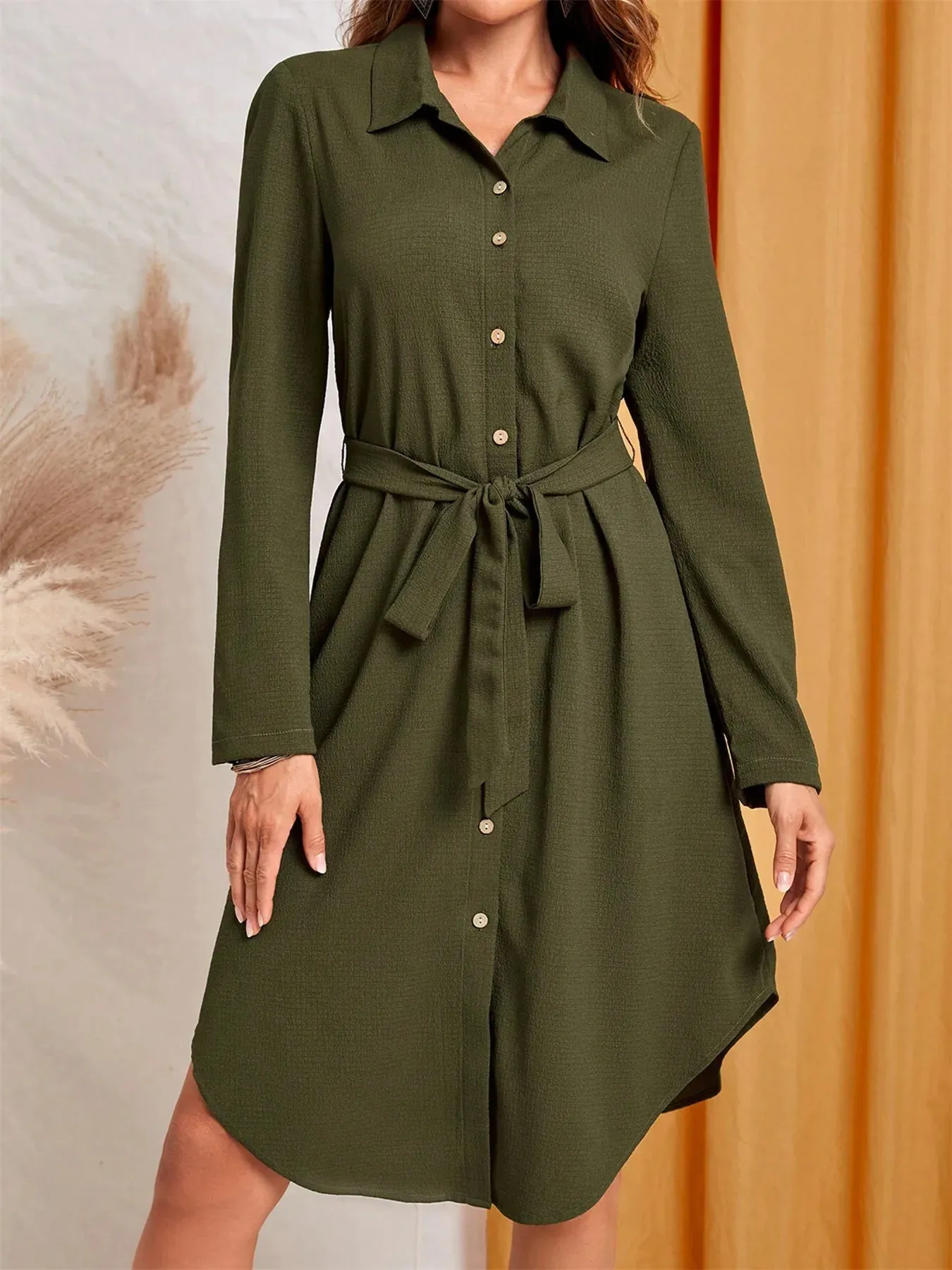 Button-Down Belted Shirt Dress sold by Gigi Laurent product image thumbnail 3