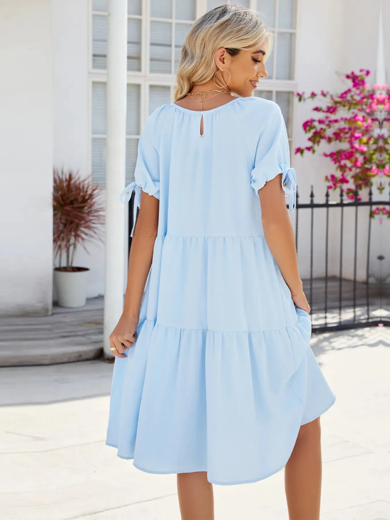 Tiered Round Neck Summer Dress sold by Gigi Laurent product image thumbnail 2