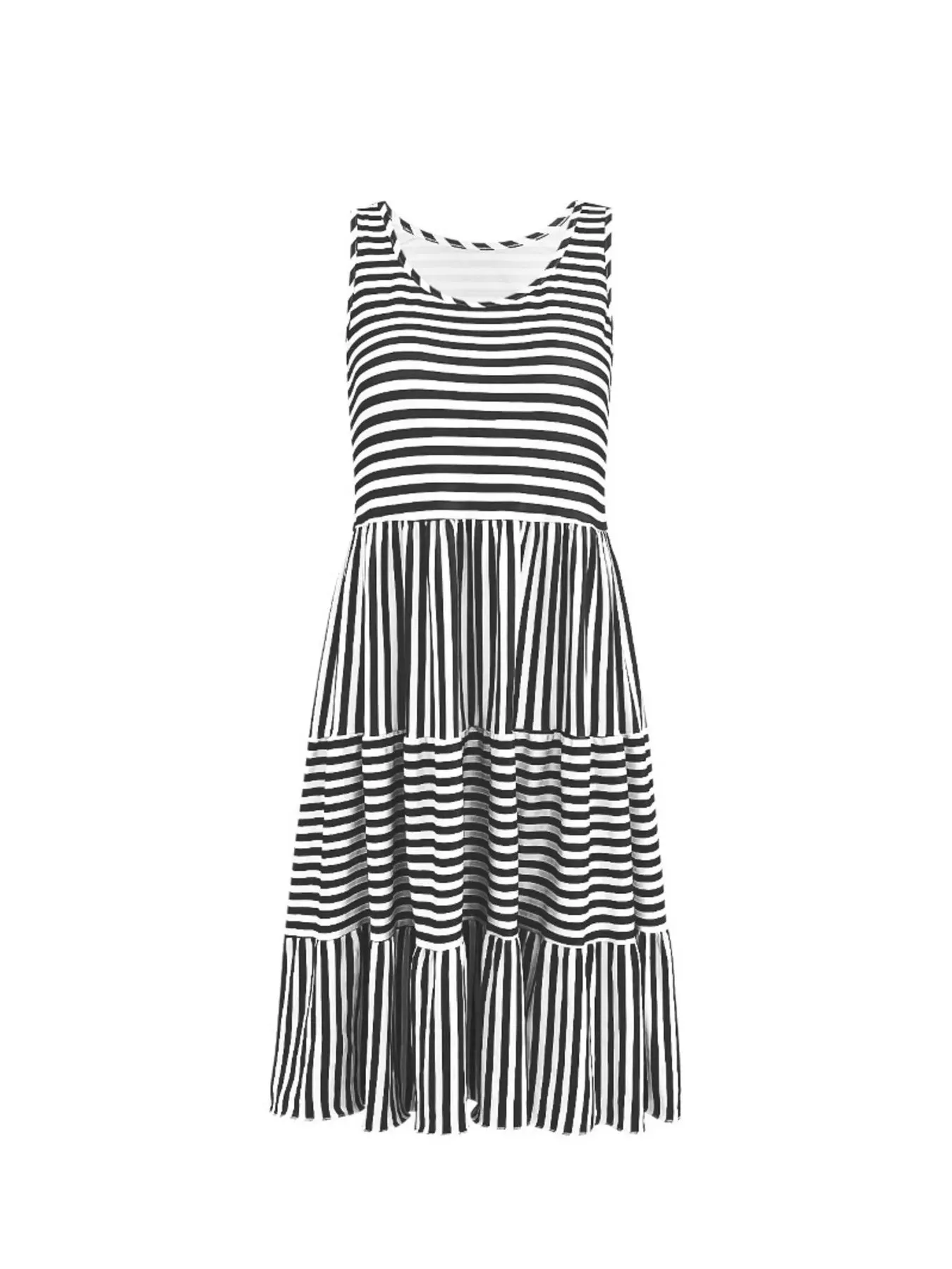Casual Striped Tiered Ruffle Tank Dress sold by Gigi Laurent product image thumbnail 5