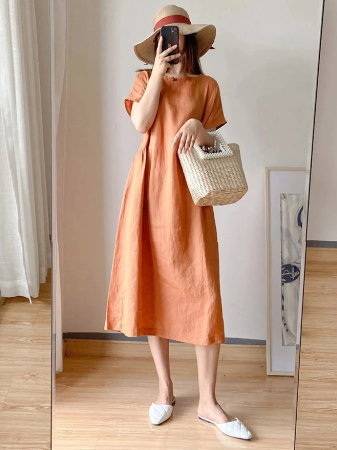 Full Size Casual Round Neck Midi Dress Plus Size sold by Gigi Laurent product image thumbnail 4