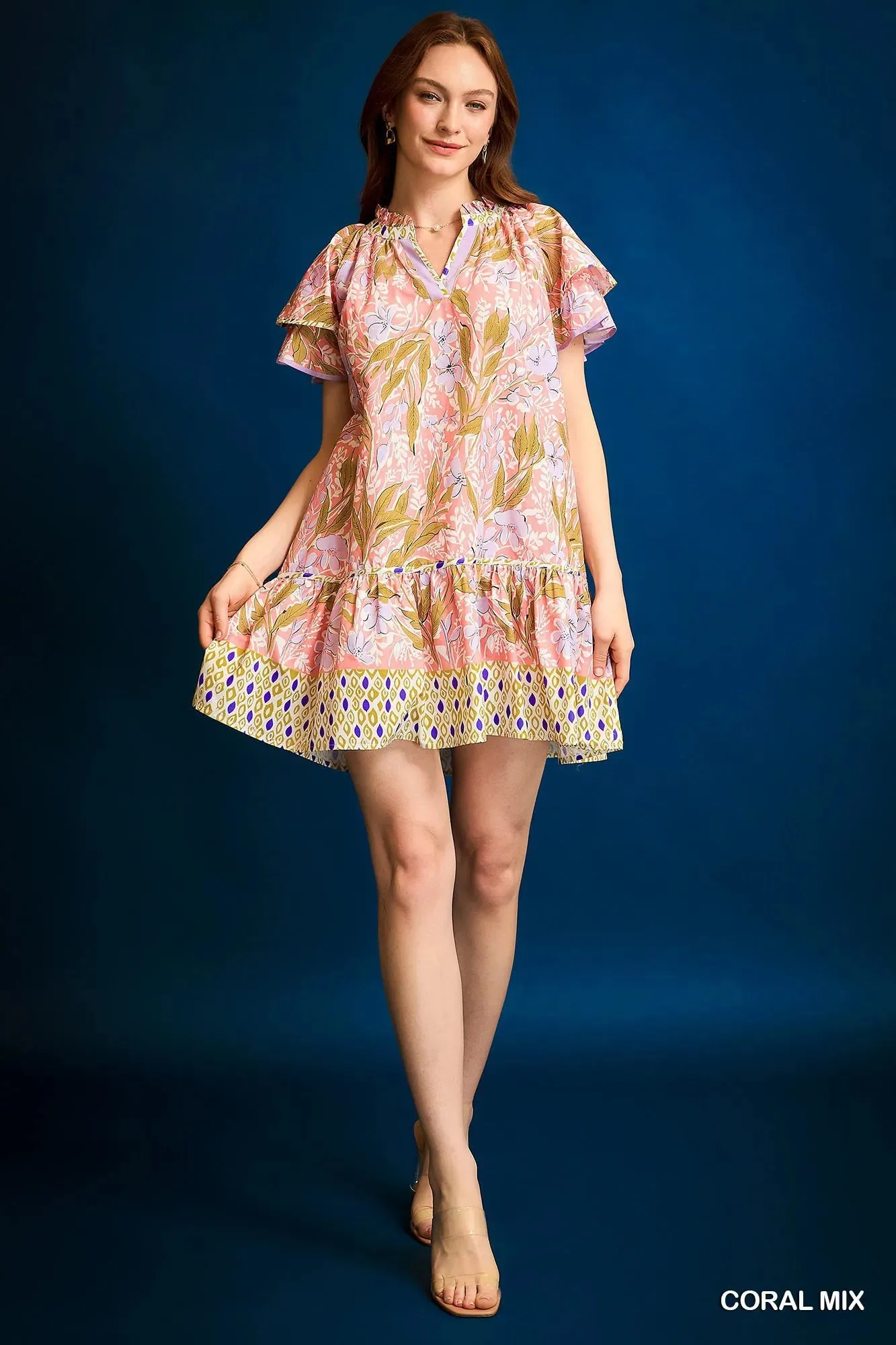 Umgee Floral Ruffle-Sleeve Tunic Dress sold by Gigi Laurent product image thumbnail 5