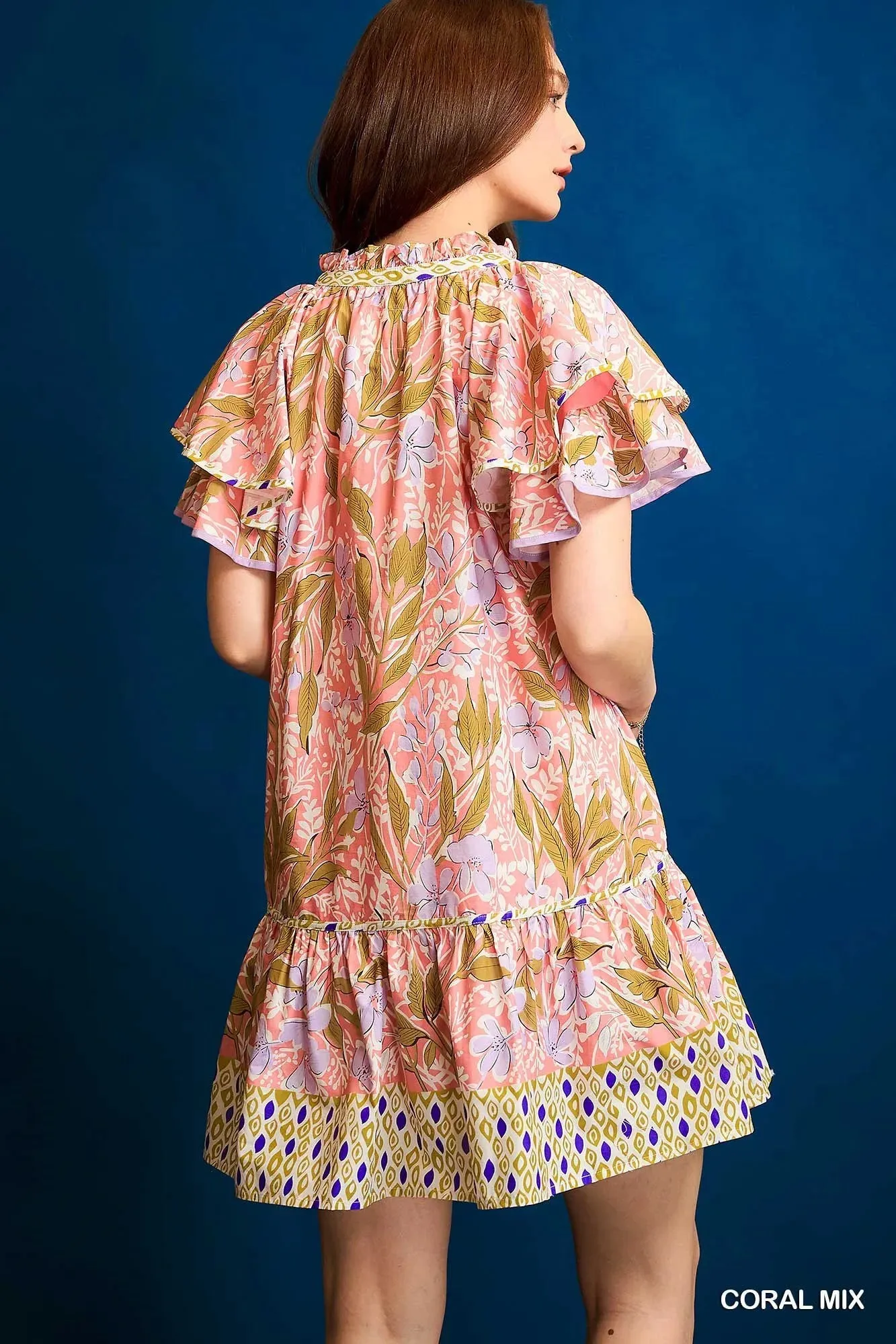Umgee Floral Ruffle-Sleeve Tunic Dress sold by Gigi Laurent product image thumbnail 3