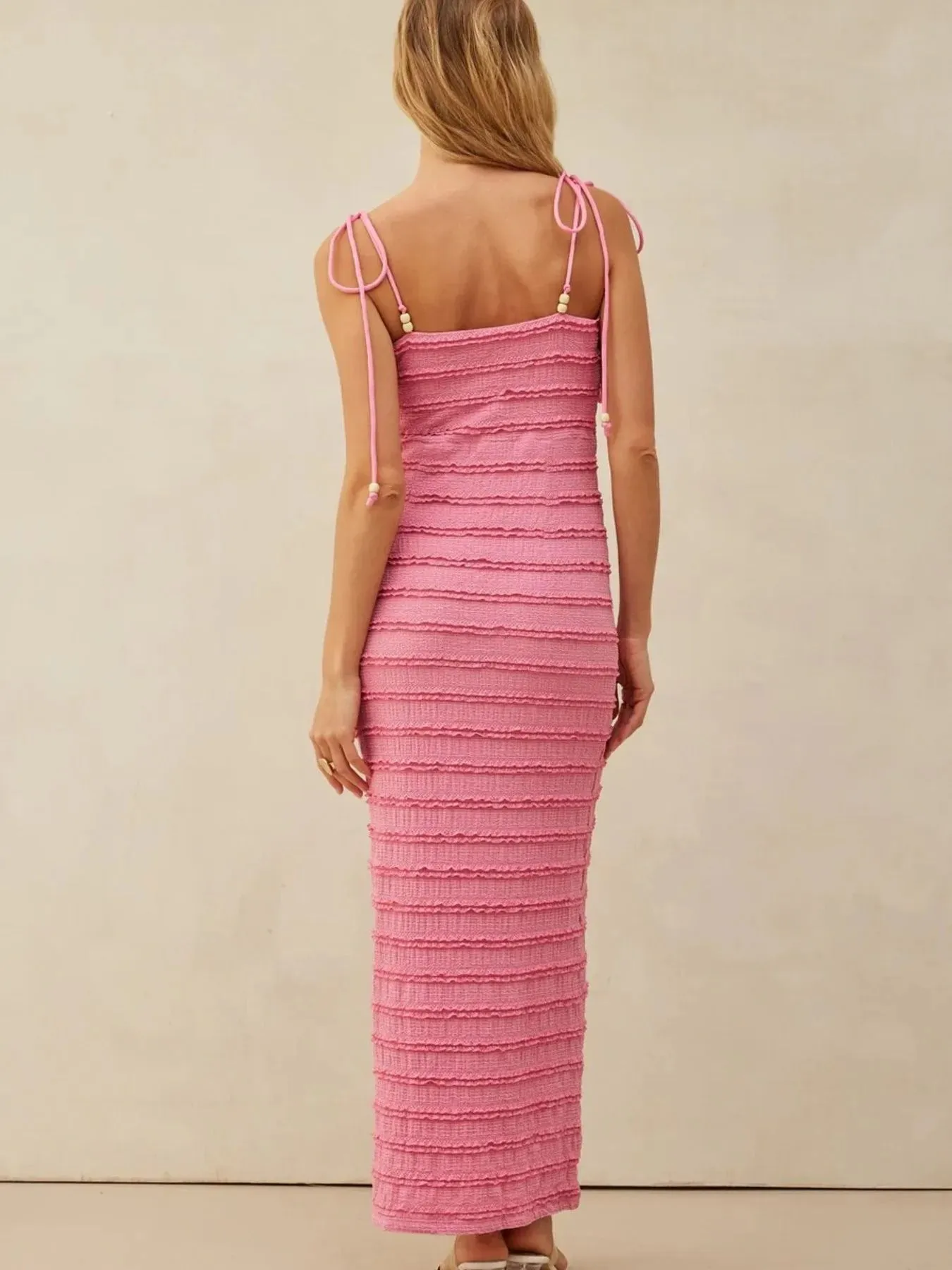 Frill Tie-Shoulder Maxi Dress sold by Gigi Laurent product image thumbnail 2