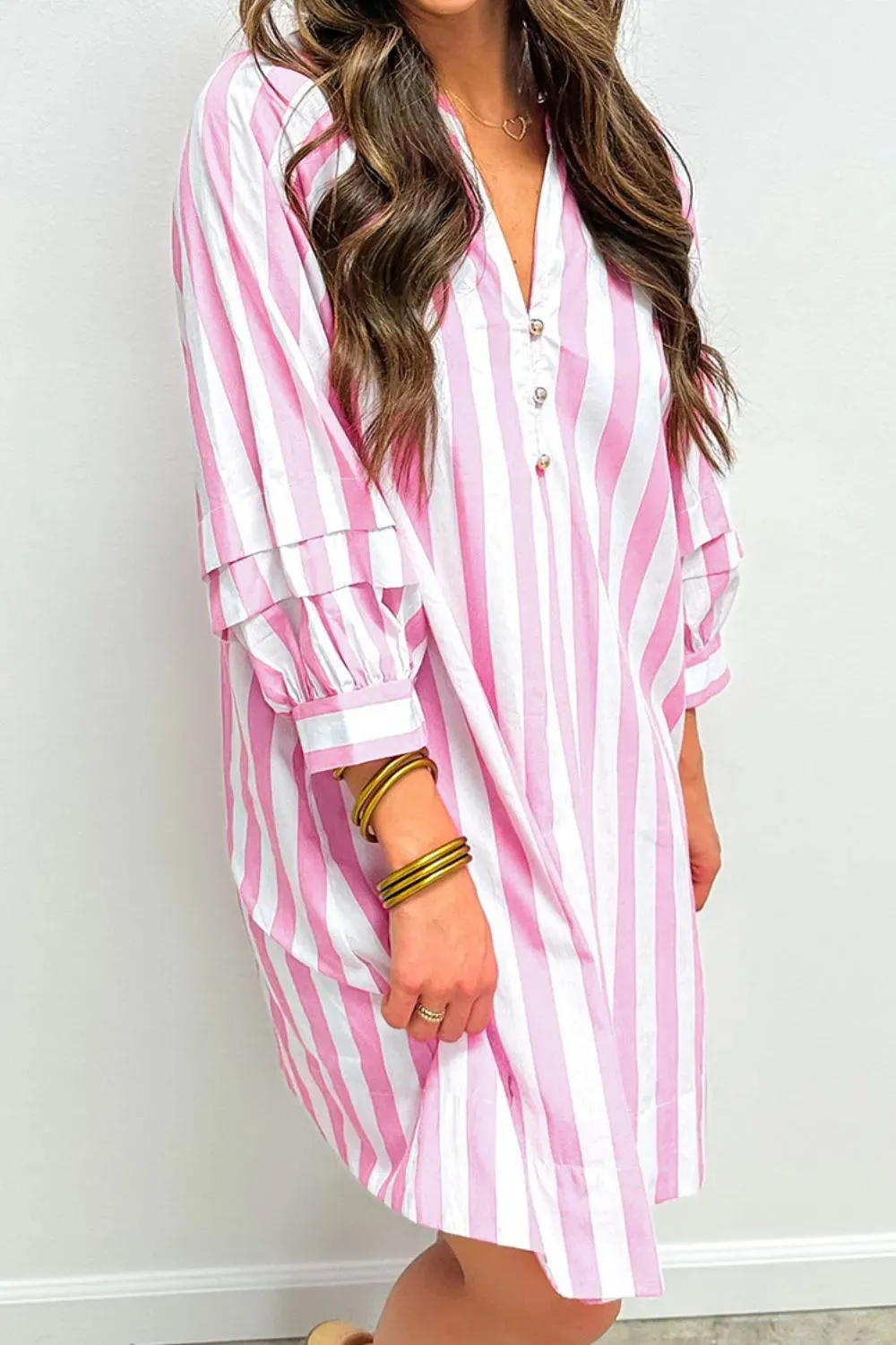 Striped Notched Mini Dress sold by Gigi Laurent product image thumbnail 5