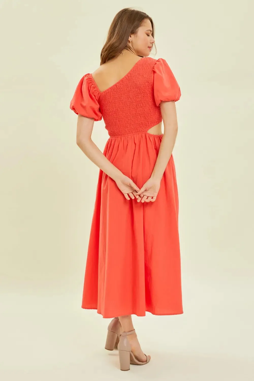 HEYSON Smocked Cutout Midi Dress sold by Gigi Laurent product image thumbnail 2