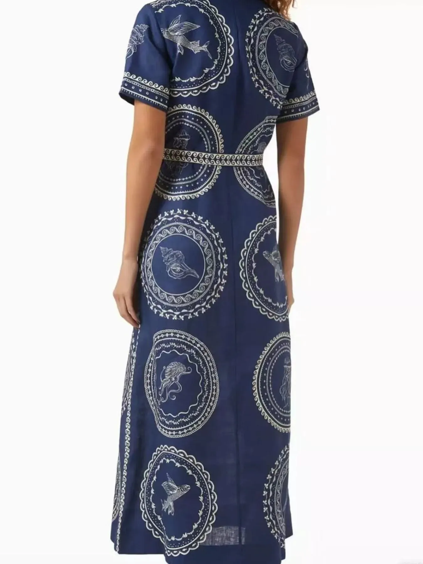 Printed Maxi Shirt Dress with Belt sold by Gigi Laurent product image thumbnail 5