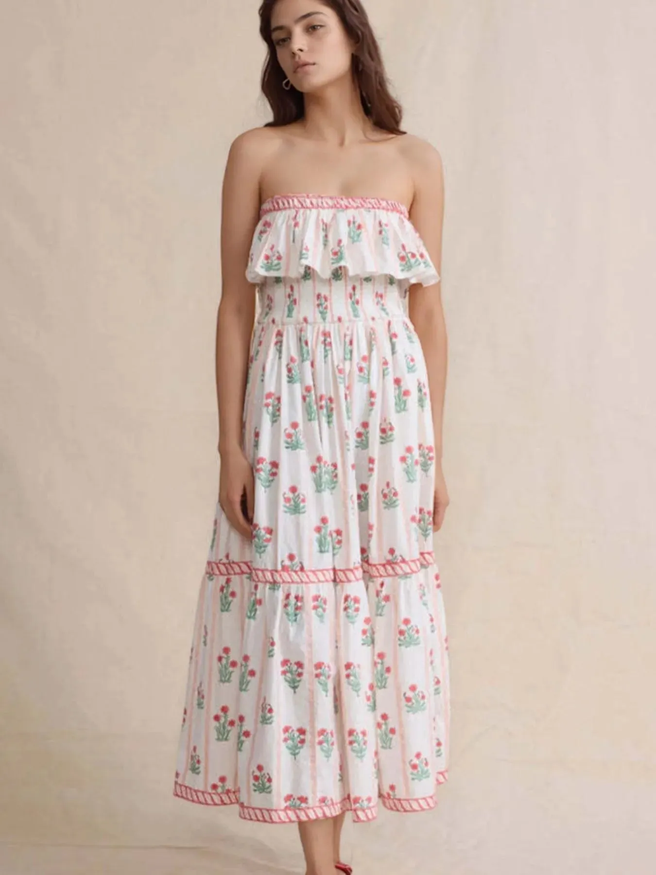 Floral Strapless Ruffle Dress sold by Gigi Laurent product image thumbnail 2