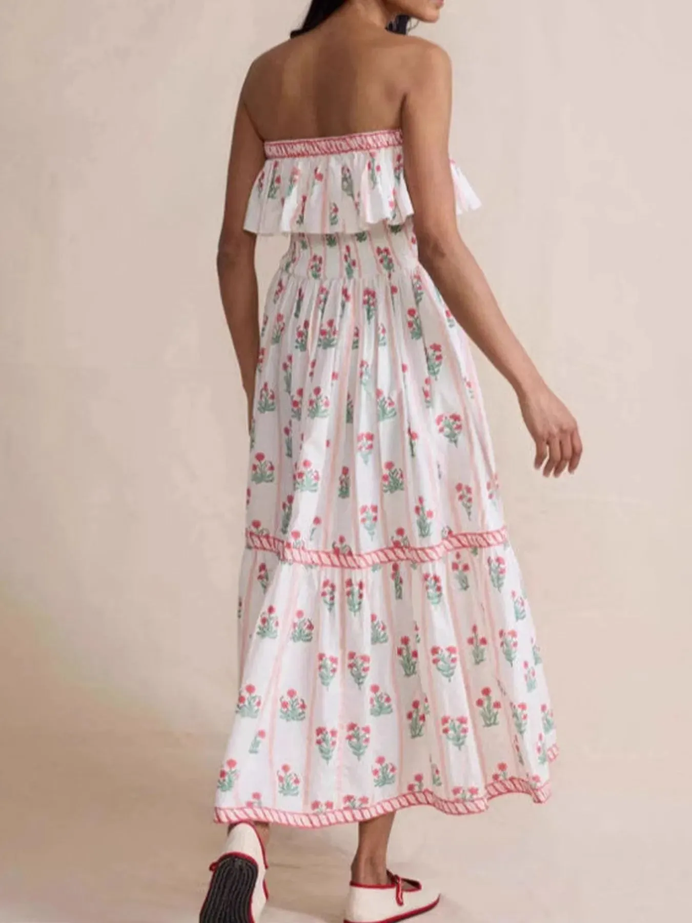 Floral Strapless Ruffle Dress sold by Gigi Laurent product image thumbnail 4