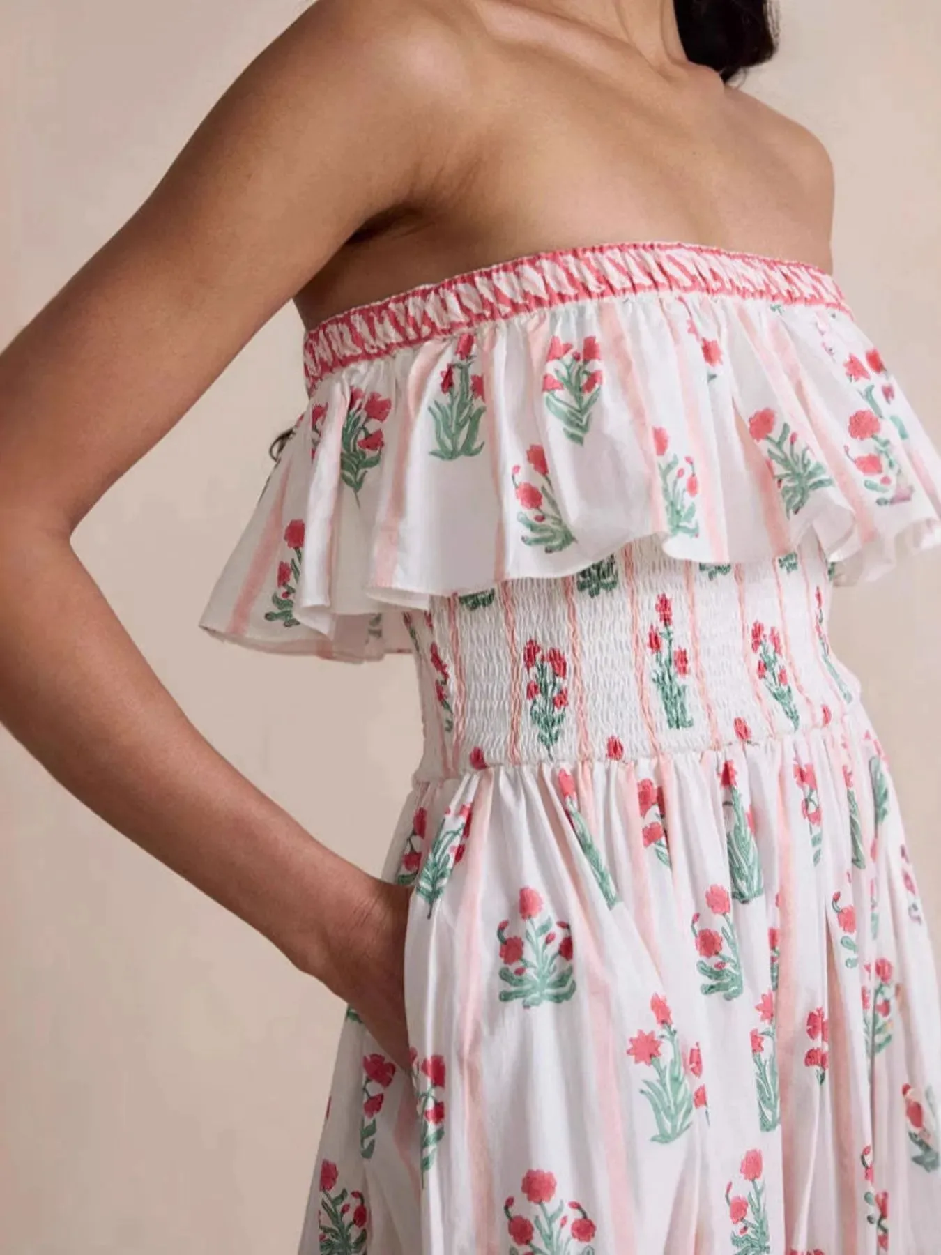 Floral Strapless Ruffle Dress sold by Gigi Laurent product image thumbnail 5