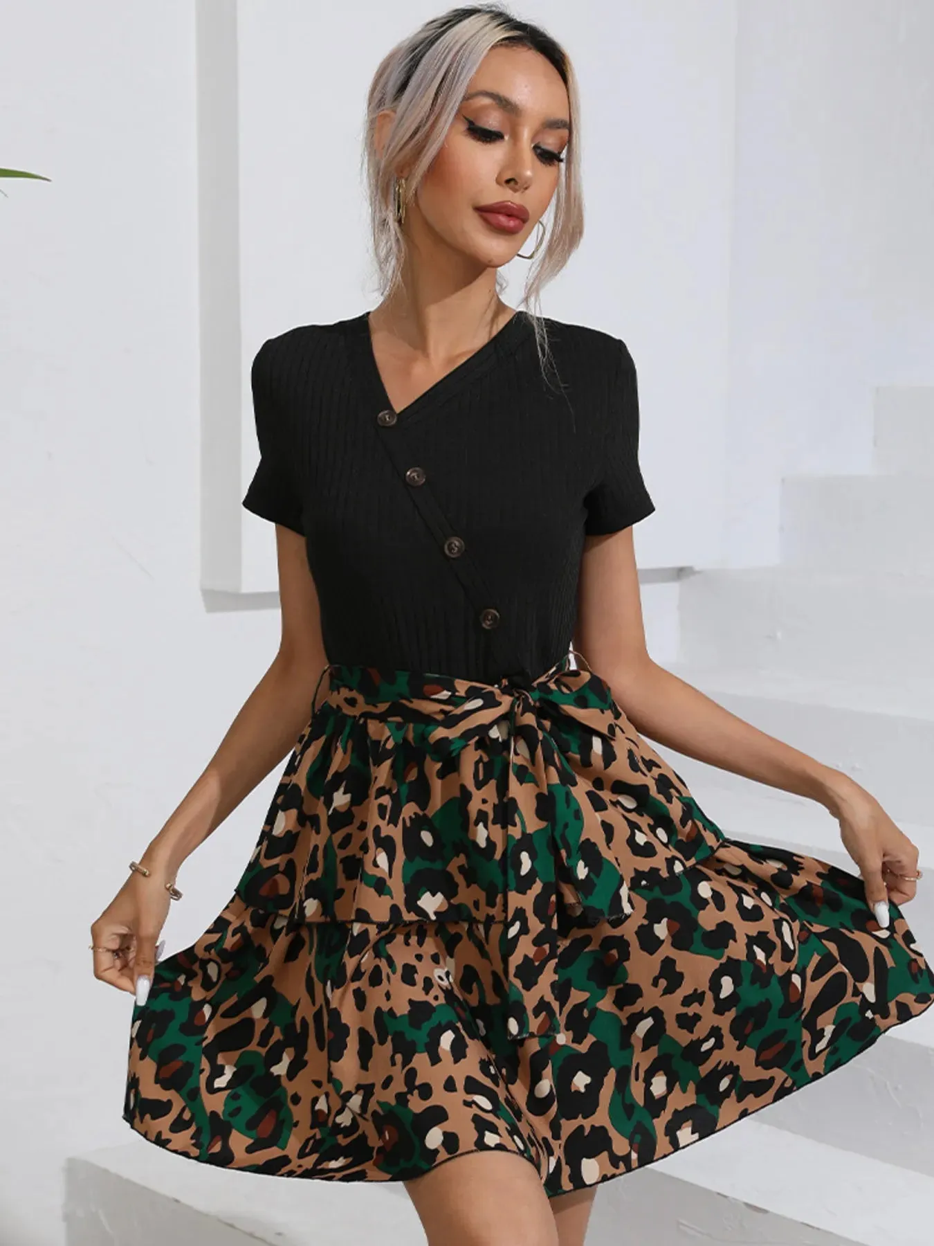 Leopard Short Sleeve Dress sold by Gigi Laurent product image thumbnail 5