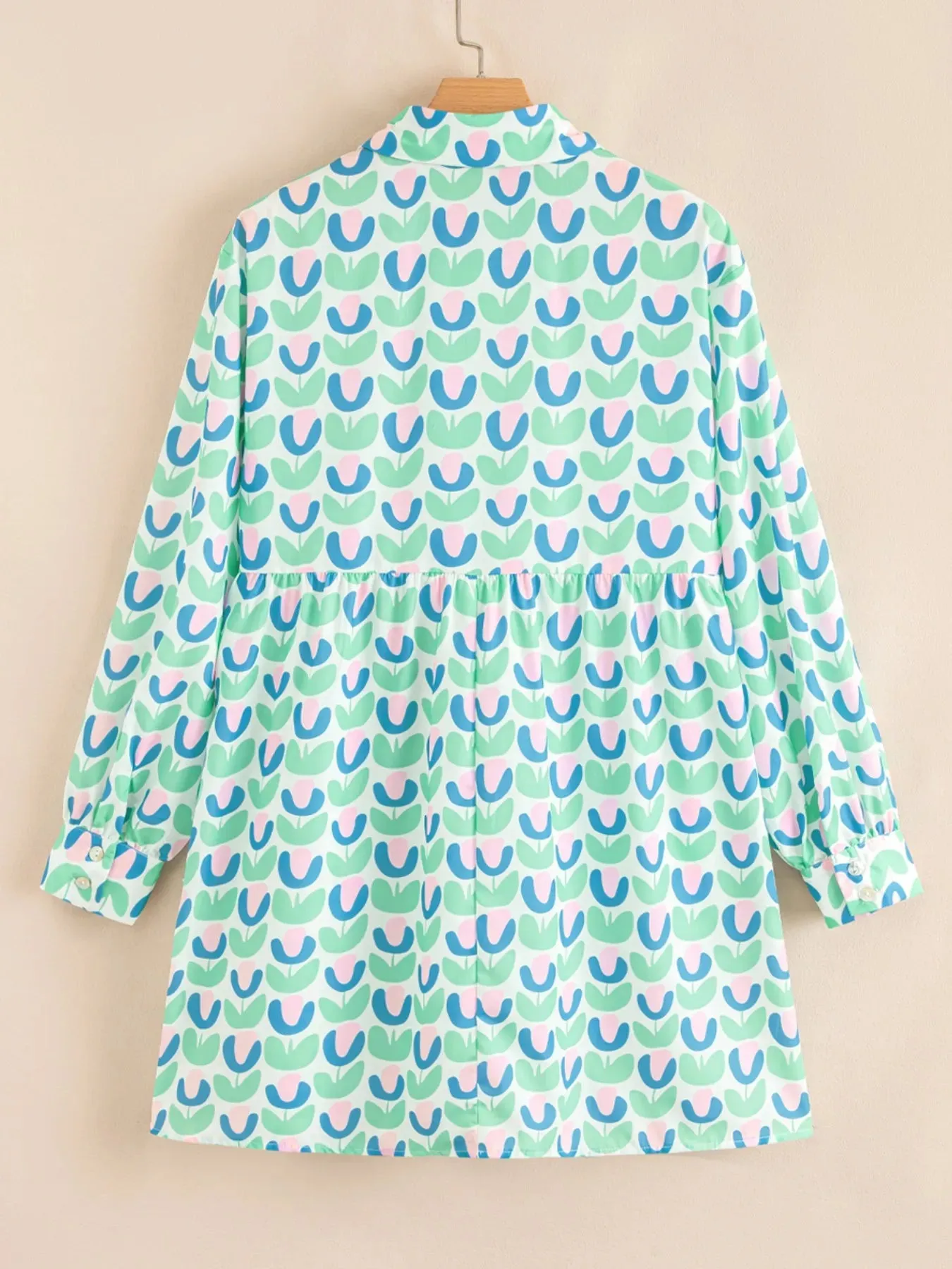 Printed Long Sleeve Shirt Dress sold by Gigi Laurent product image thumbnail 5