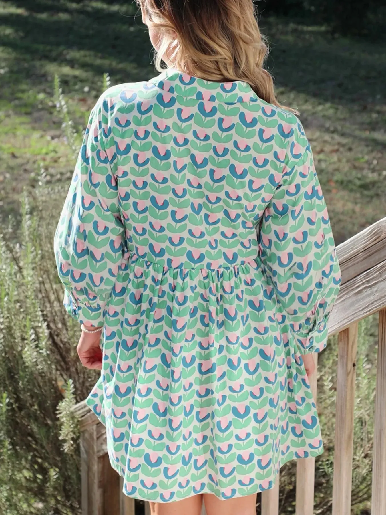 Printed Long Sleeve Shirt Dress sold by Gigi Laurent product image thumbnail 3