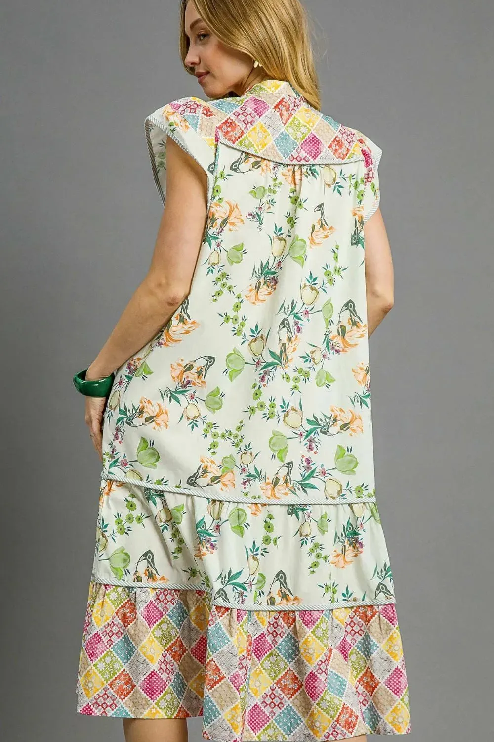 Umgee Patchwork Garden Midi Dress sold by Gigi Laurent product image thumbnail 2