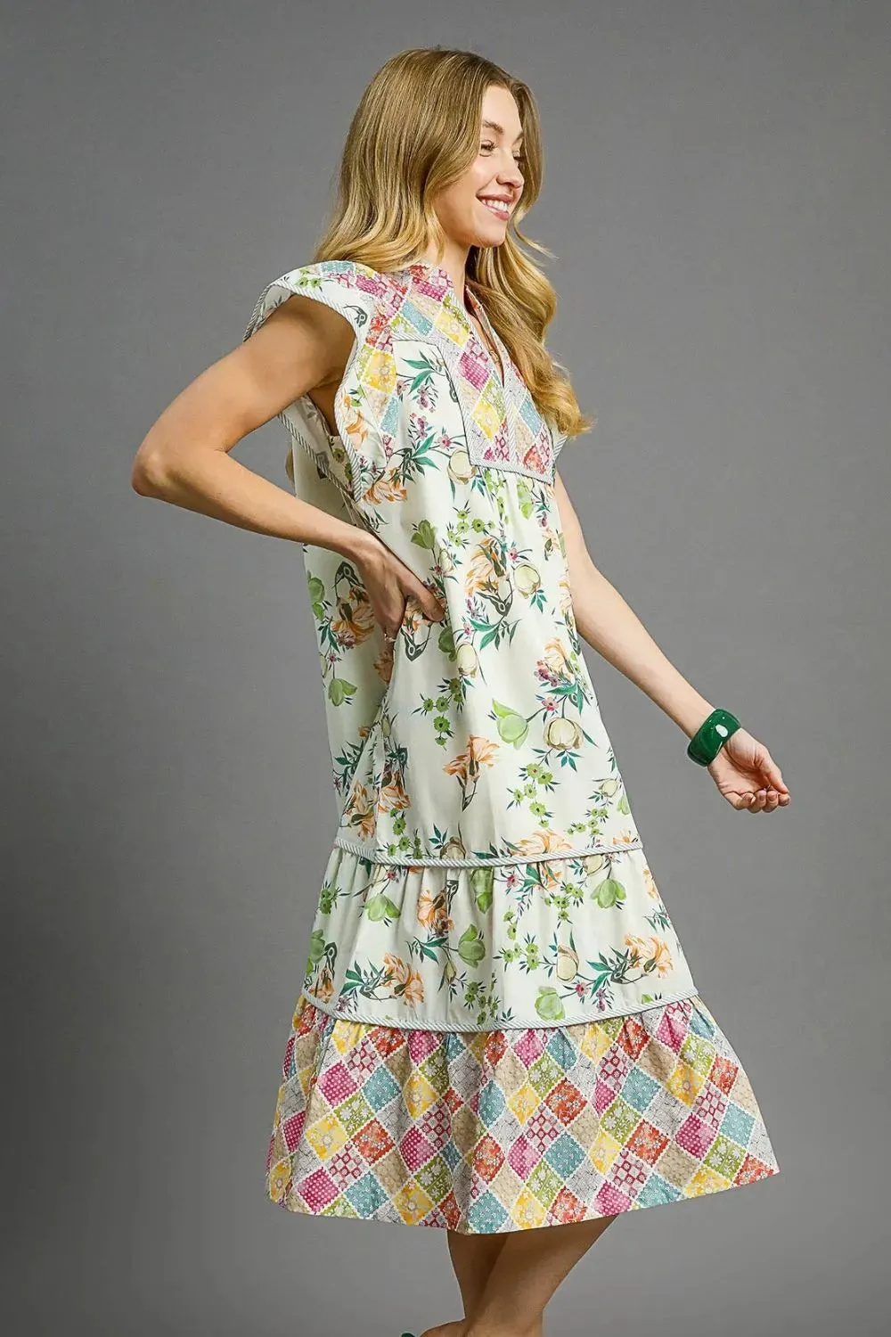 Umgee Patchwork Garden Midi Dress sold by Gigi Laurent product image thumbnail 3