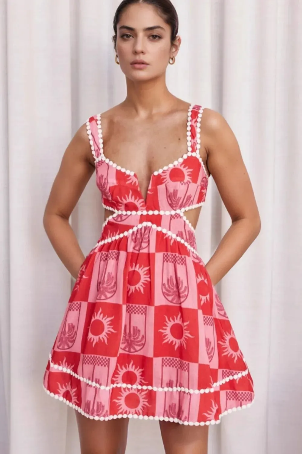 Cutout Printed Mini Dress sold by Gigi Laurent