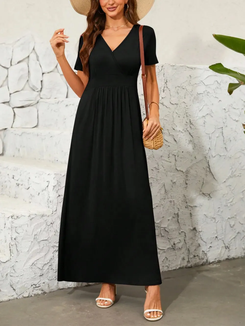 Surplice Short Sleeve Maxi Dress sold by Gigi Laurent product image thumbnail 3