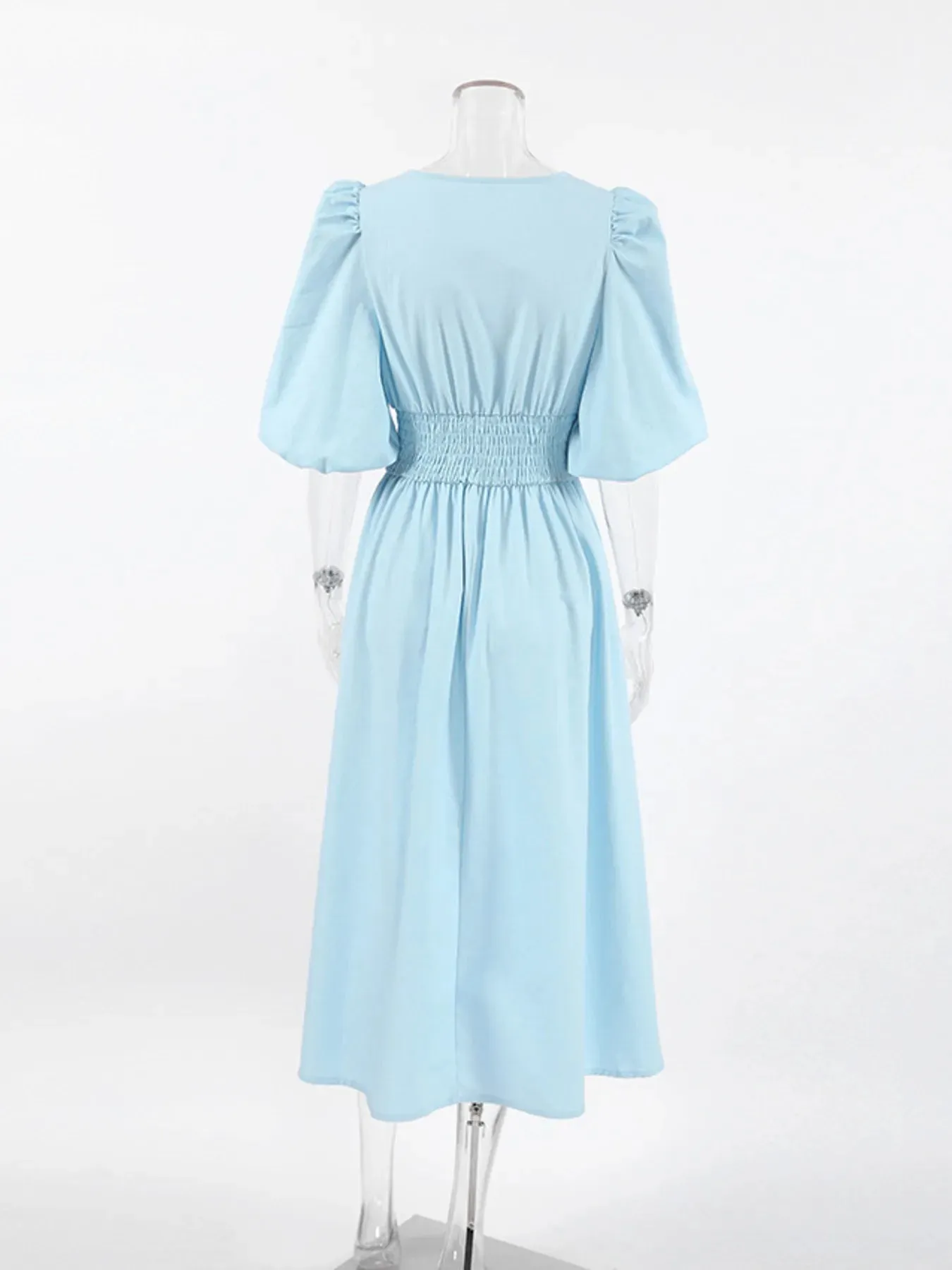 Smocked Puff Sleeve Midi Dress sold by Gigi Laurent product image thumbnail 5