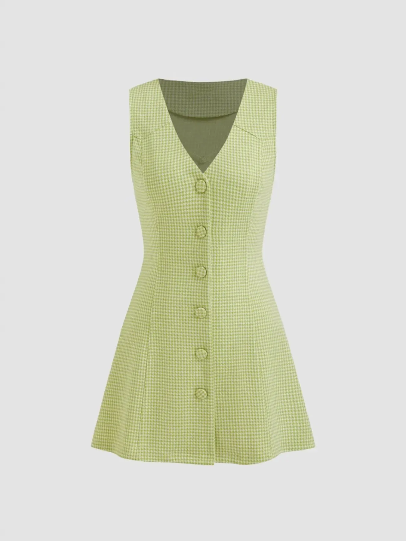 Gingham Button-Front A-Line Mini Dress sold by Gigi Laurent product image thumbnail 2