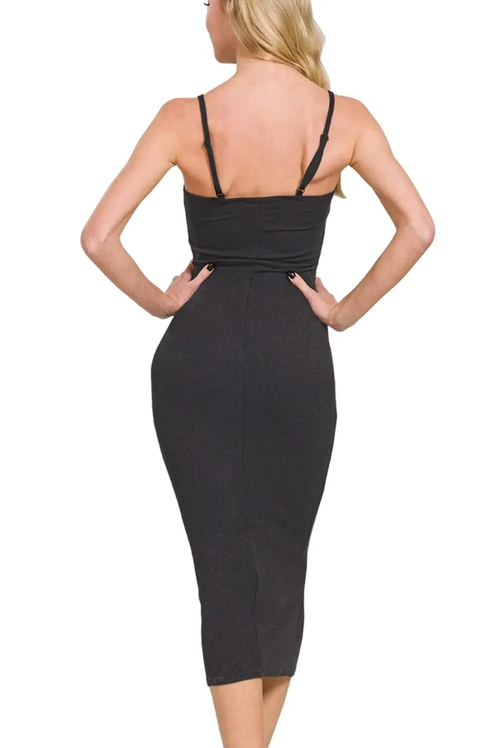Zenana Ribbed Bodycon Midi Dress sold by Gigi Laurent product image thumbnail 3