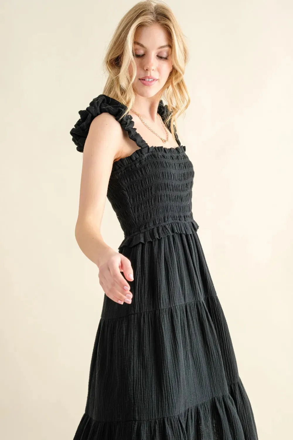 And The Why Smocked Ruffled Tiered Dress sold by Gigi Laurent product image thumbnail 5