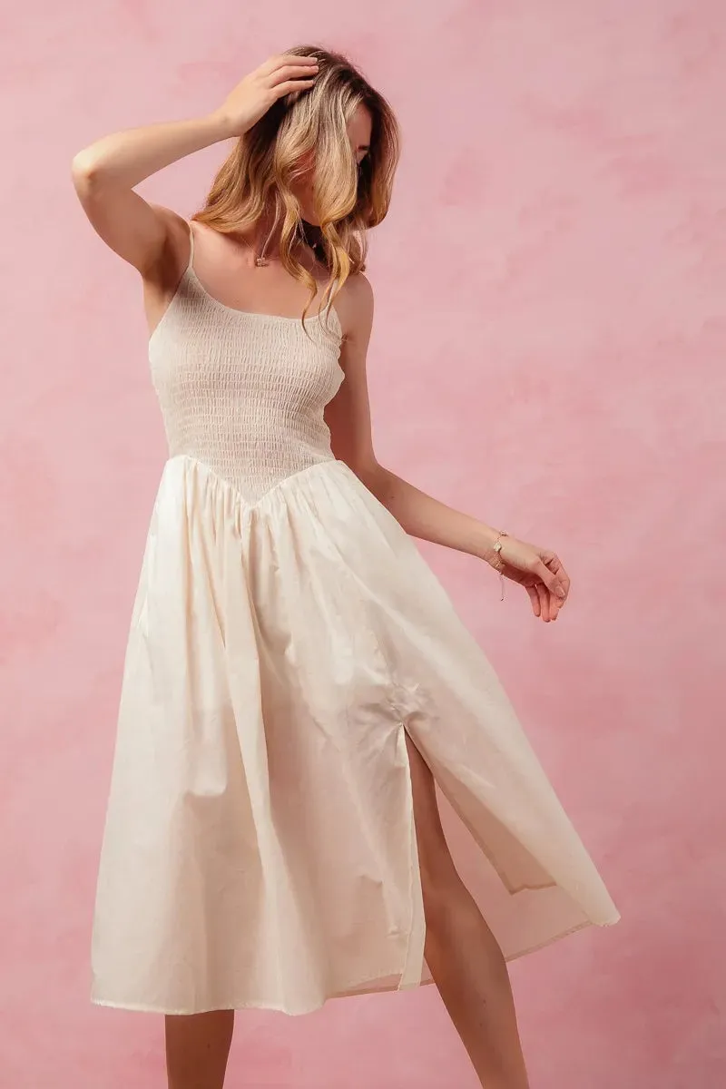 SO ME Smocked Sleeveless Casual Everyday Dress With Slit sold by Gigi Laurent