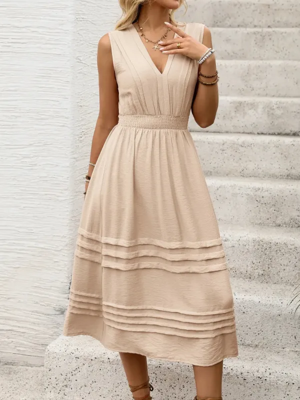 V-Neck Sleeveless Midi Dress sold by Gigi Laurent