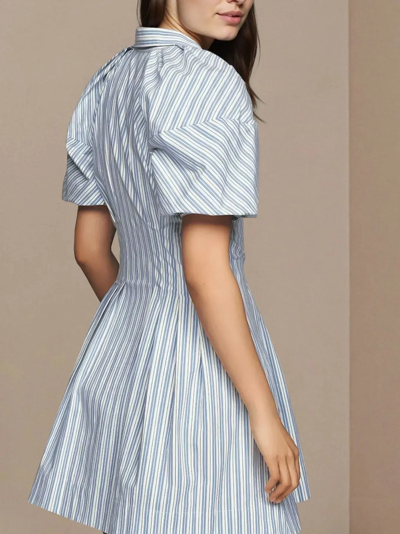 Striped Button Front Shirt Dress sold by Gigi Laurent product image thumbnail 2