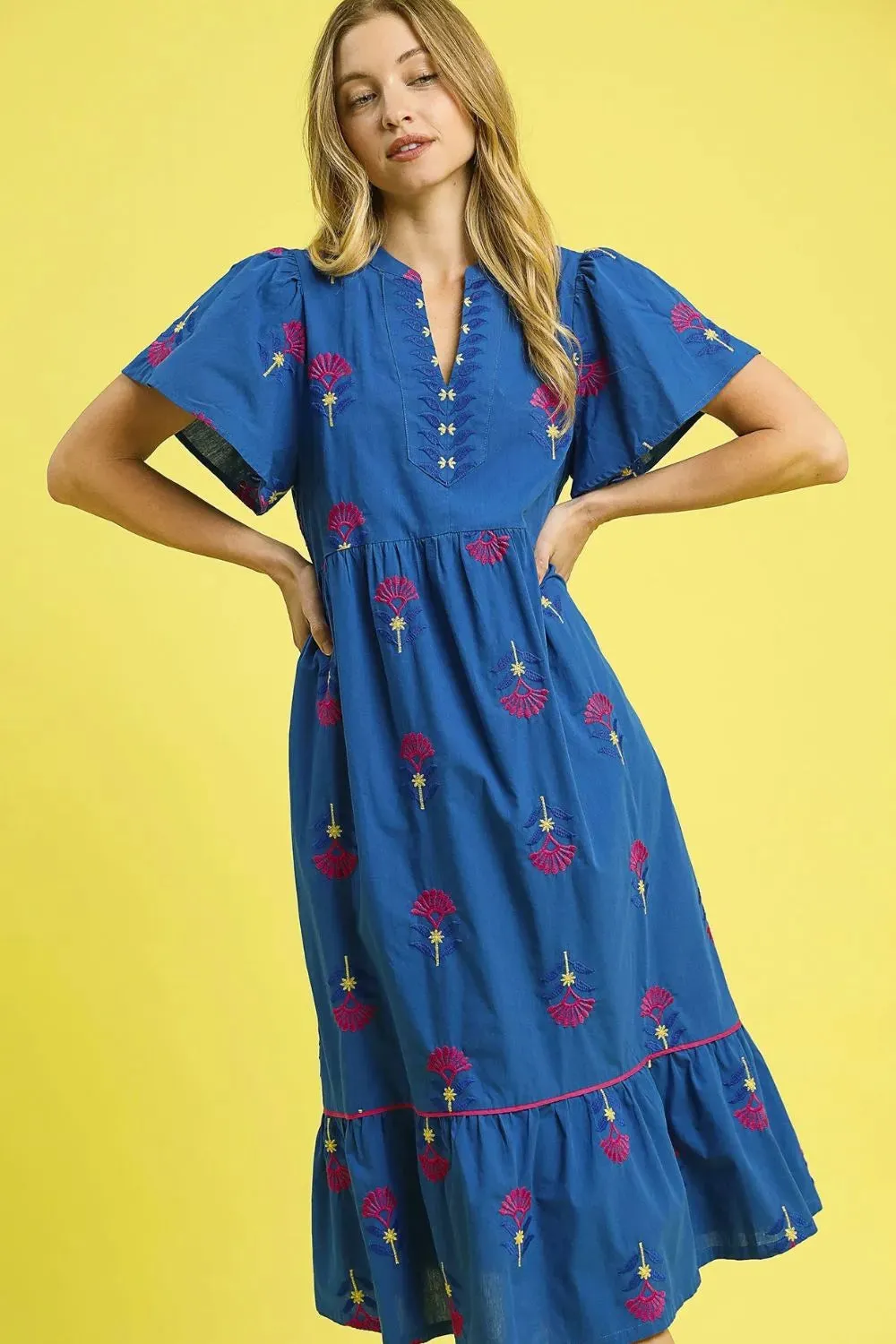 Umgee Embroidered Tiered Midi Dress sold by Gigi Laurent product image thumbnail 2