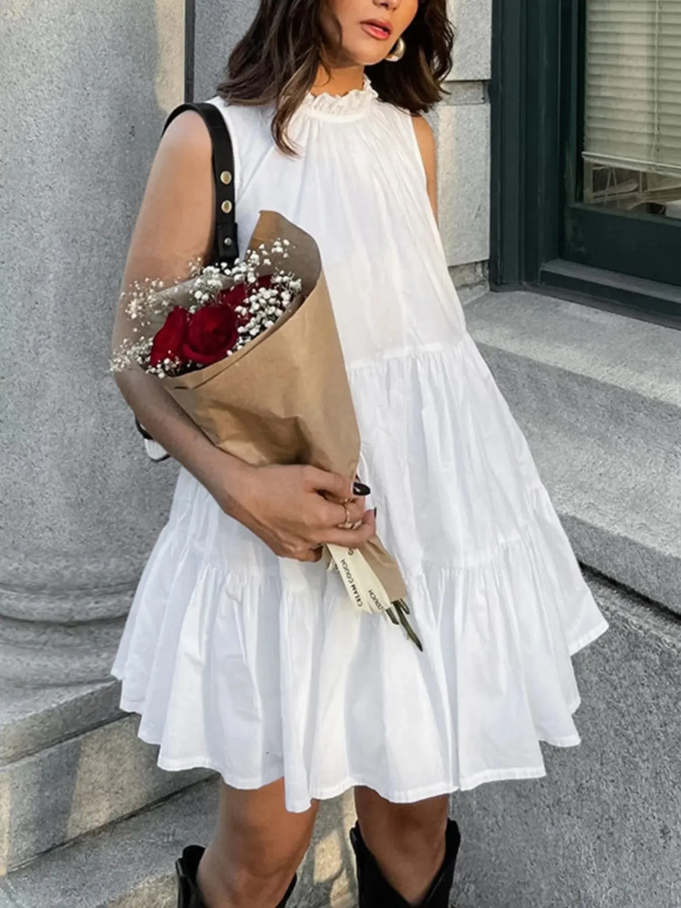 Tiered Sleeveless Summer Mini Dress sold by Gigi Laurent product image thumbnail 3