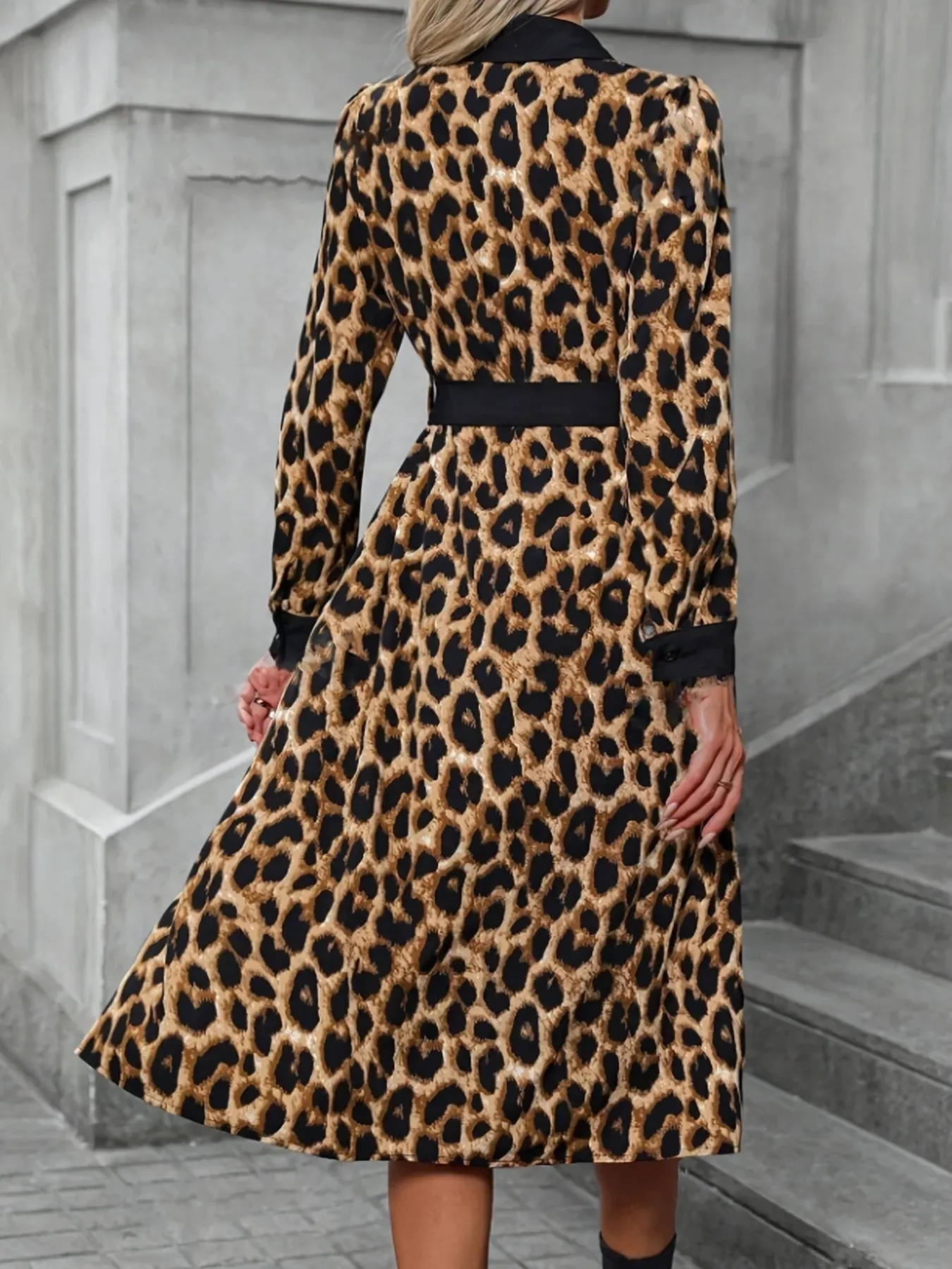 Leopard Print Belted Shirt Dress sold by Gigi Laurent product image thumbnail 3