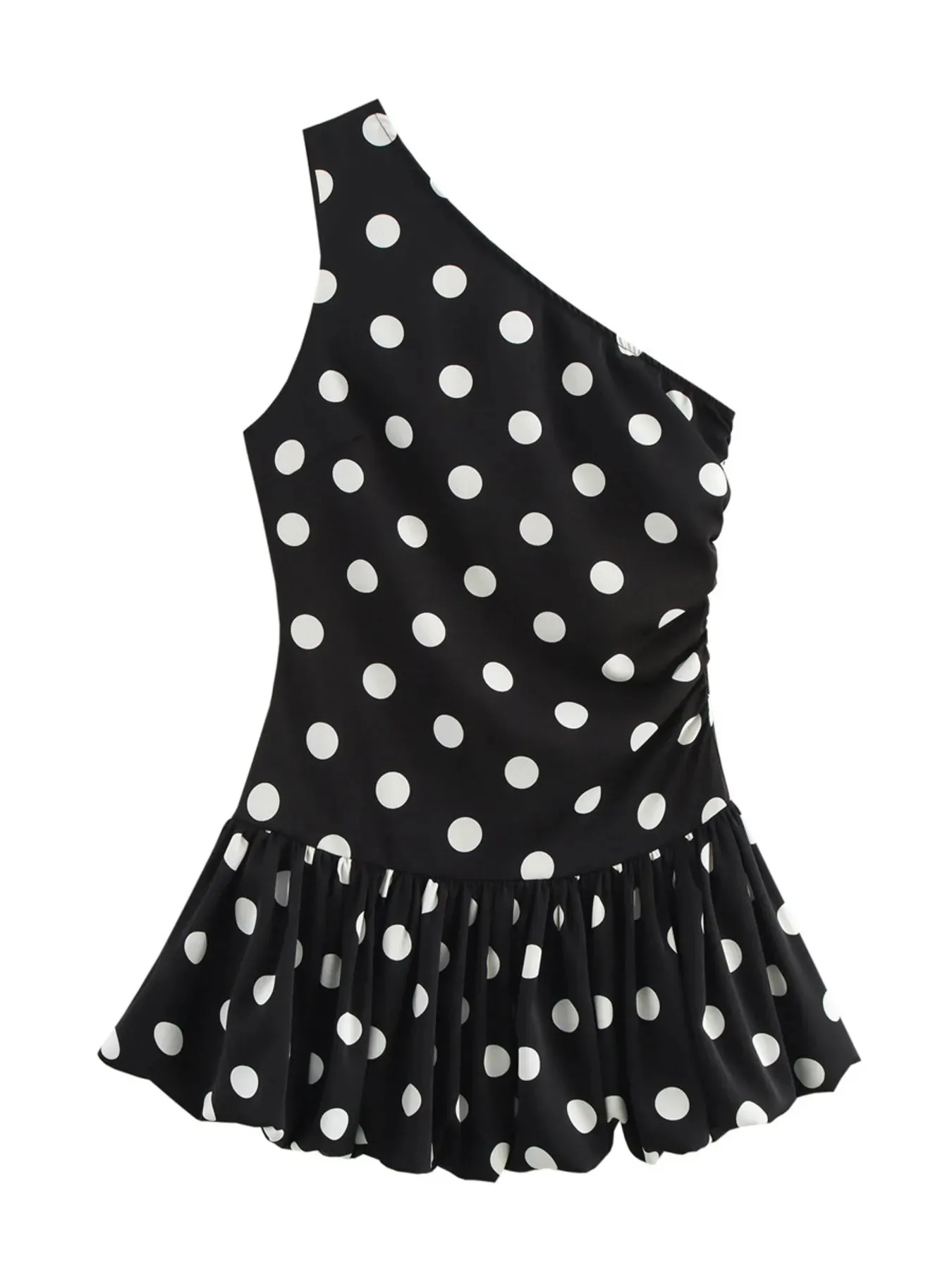One-Shoulder Polka Dot Mini Dress sold by Gigi Laurent product image thumbnail 3