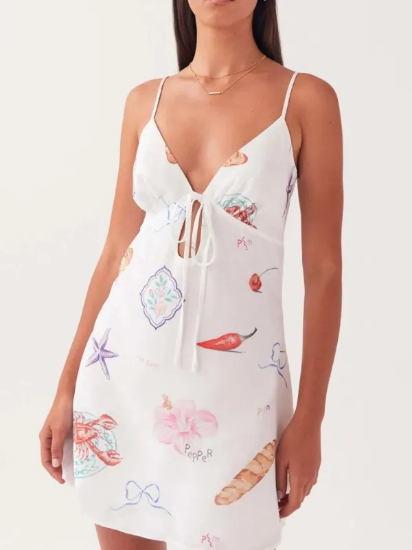 Tie-Front Mini Cami Dress sold by Gigi Laurent