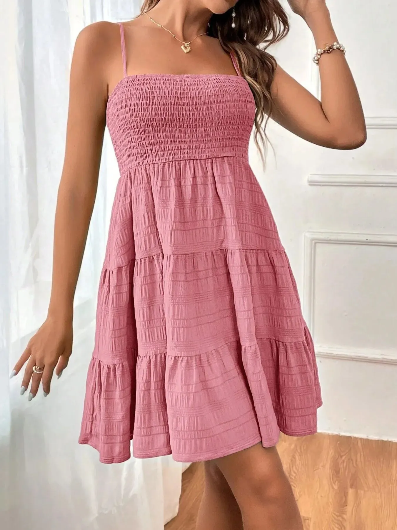 Smocked Tiered Cami Dress sold by Gigi Laurent product image thumbnail 5