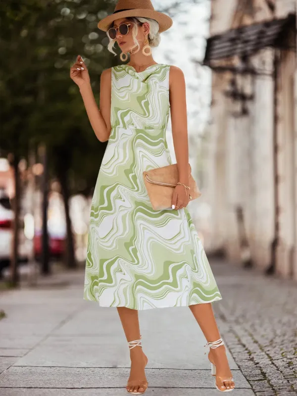 Printed Sleeveless Midi Dress sold by Gigi Laurent