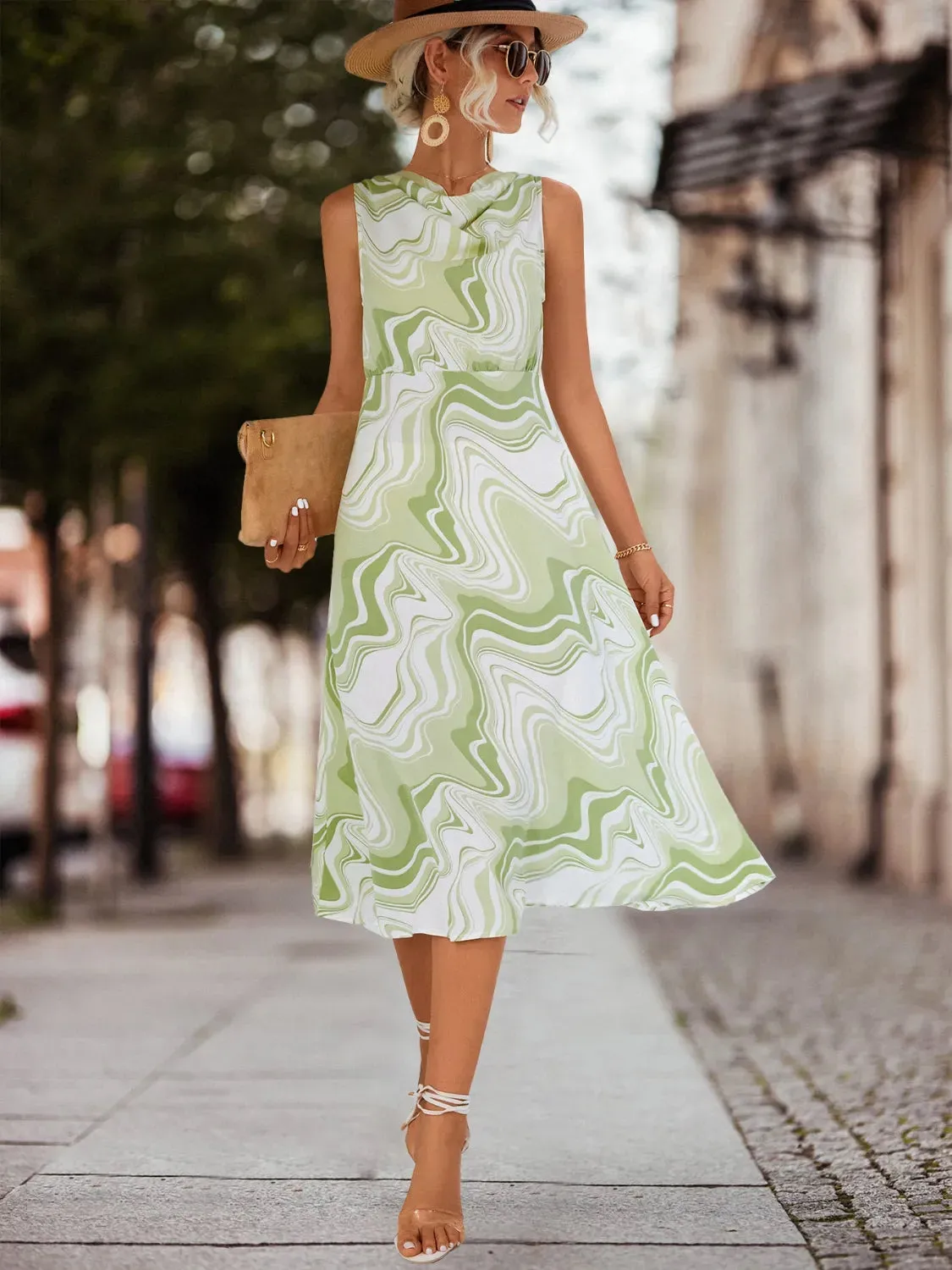 Printed Sleeveless Midi Dress sold by Gigi Laurent product image thumbnail 4