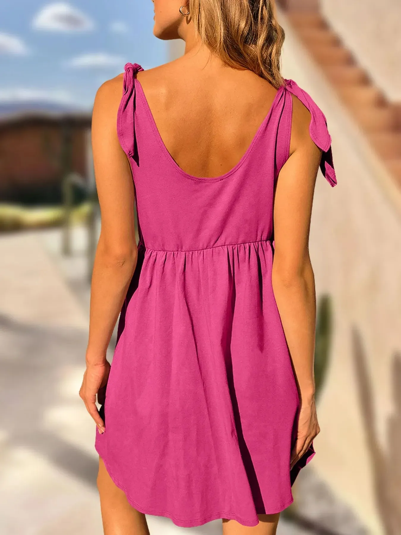 Tie-Shoulder Flowy Tank Dress sold by Gigi Laurent product image thumbnail 2