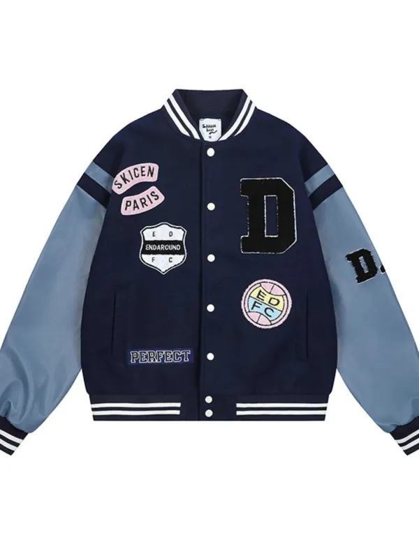 Men's Baseball Bomber Jacket with Patches sold by Gigi Laurent