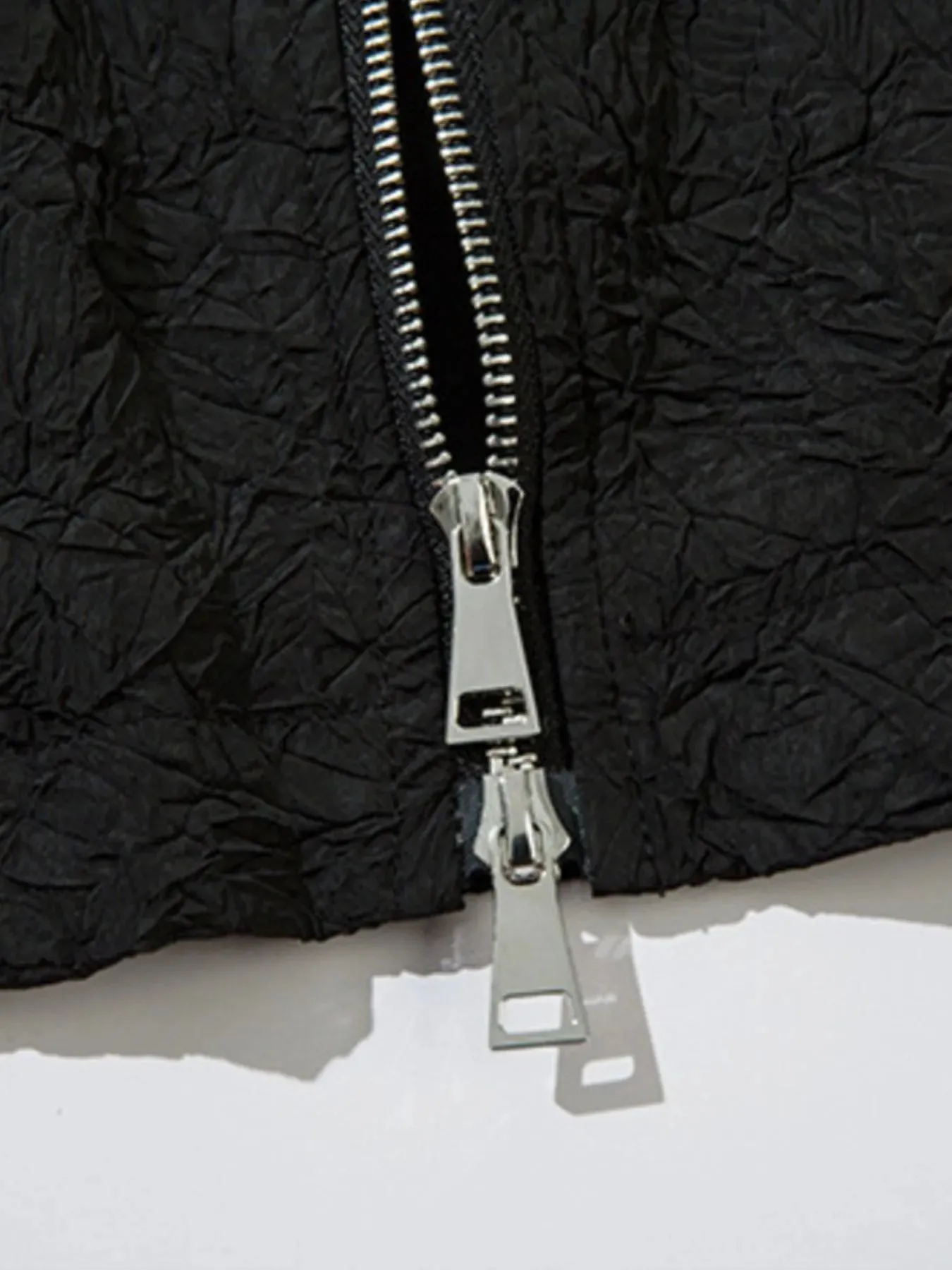 Textured Bomber Collared Neck Zip Up Jacket sold by Gigi Laurent product image thumbnail 5