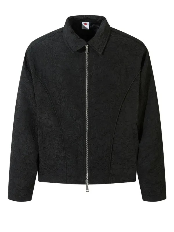 Textured Bomber Collared Neck Zip Up Jacket sold by Gigi Laurent