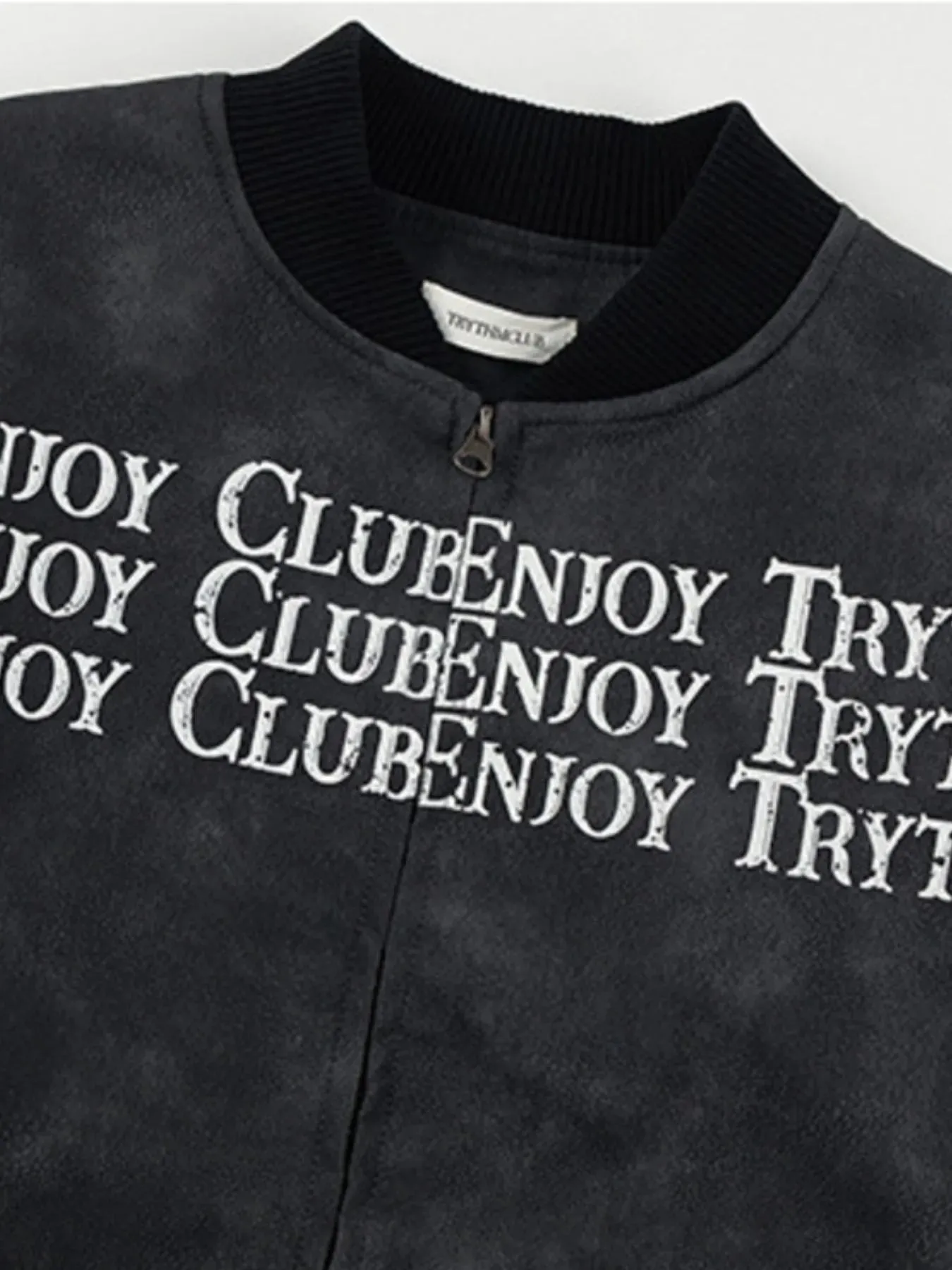 Men's Zip Up Letter Graphic Bomber Jacket sold by Gigi Laurent product image thumbnail 5