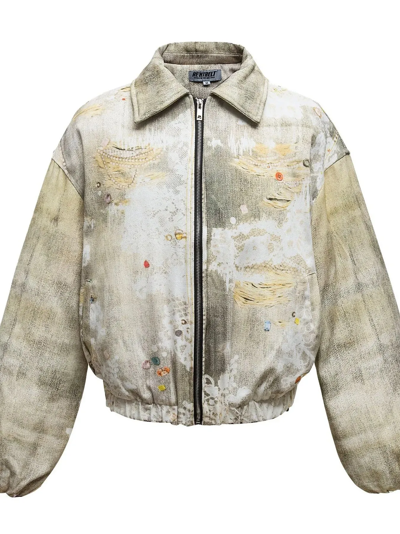 Men's Distressed Paint Splatter Zip Up Jacket sold by Gigi Laurent