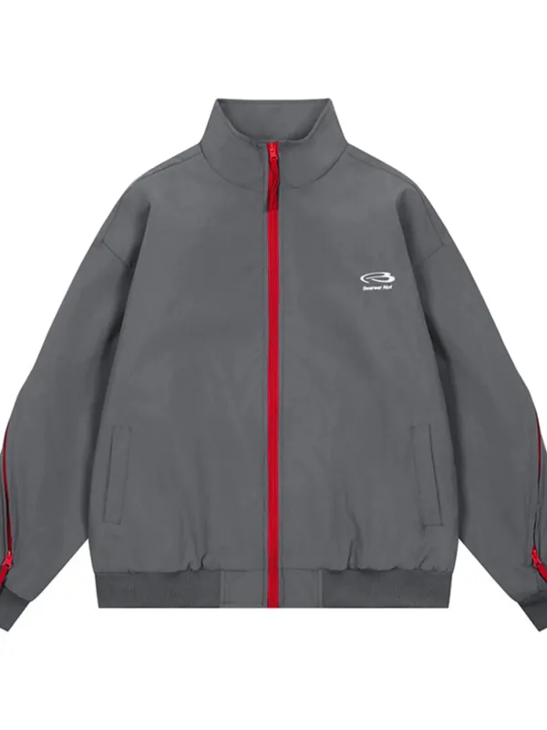 Men's Striped Zip Up Long Sleeve Jacket sold by Gigi Laurent