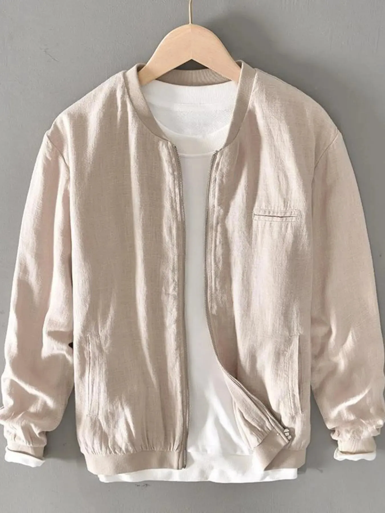 Men's Plus Size Zip Up Long Sleeve Jacket sold by Gigi Laurent product image thumbnail 5