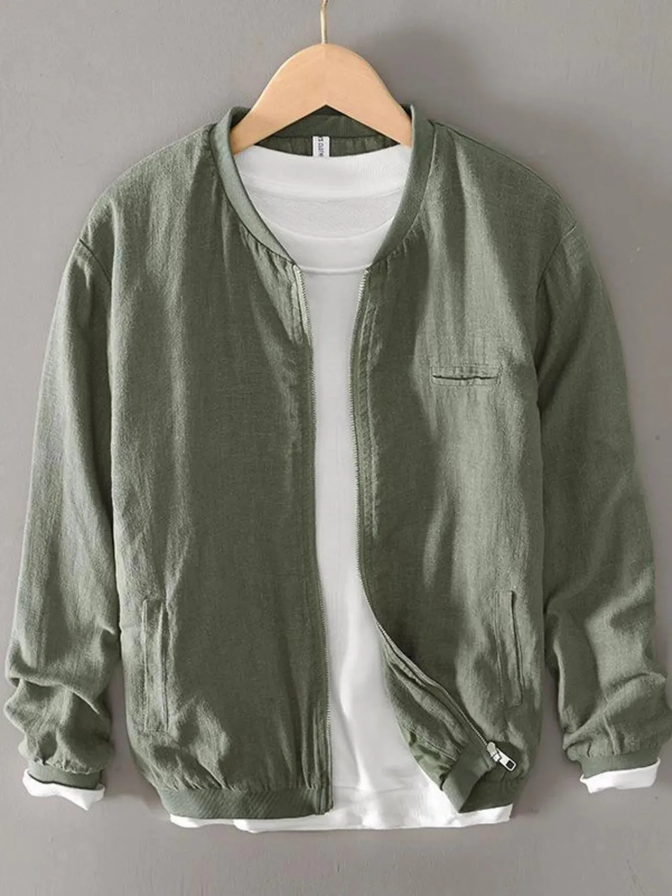 Men's Plus Size Zip Up Long Sleeve Jacket sold by Gigi Laurent product image thumbnail 2