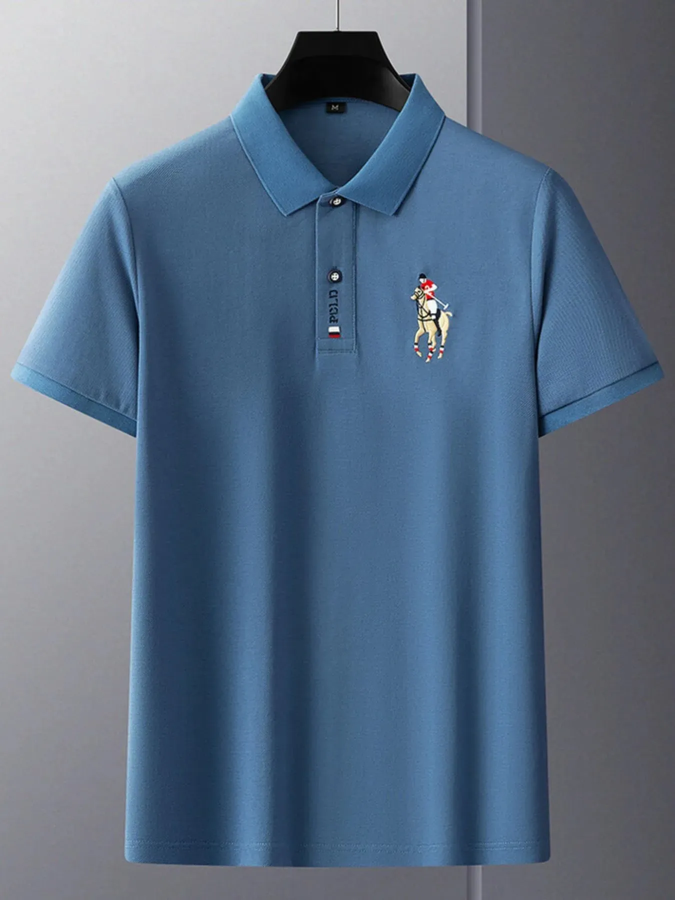 Men's Plus Size Classic Embroidered Short Sleeve Polo Shirt sold by Gigi Laurent product image thumbnail 4