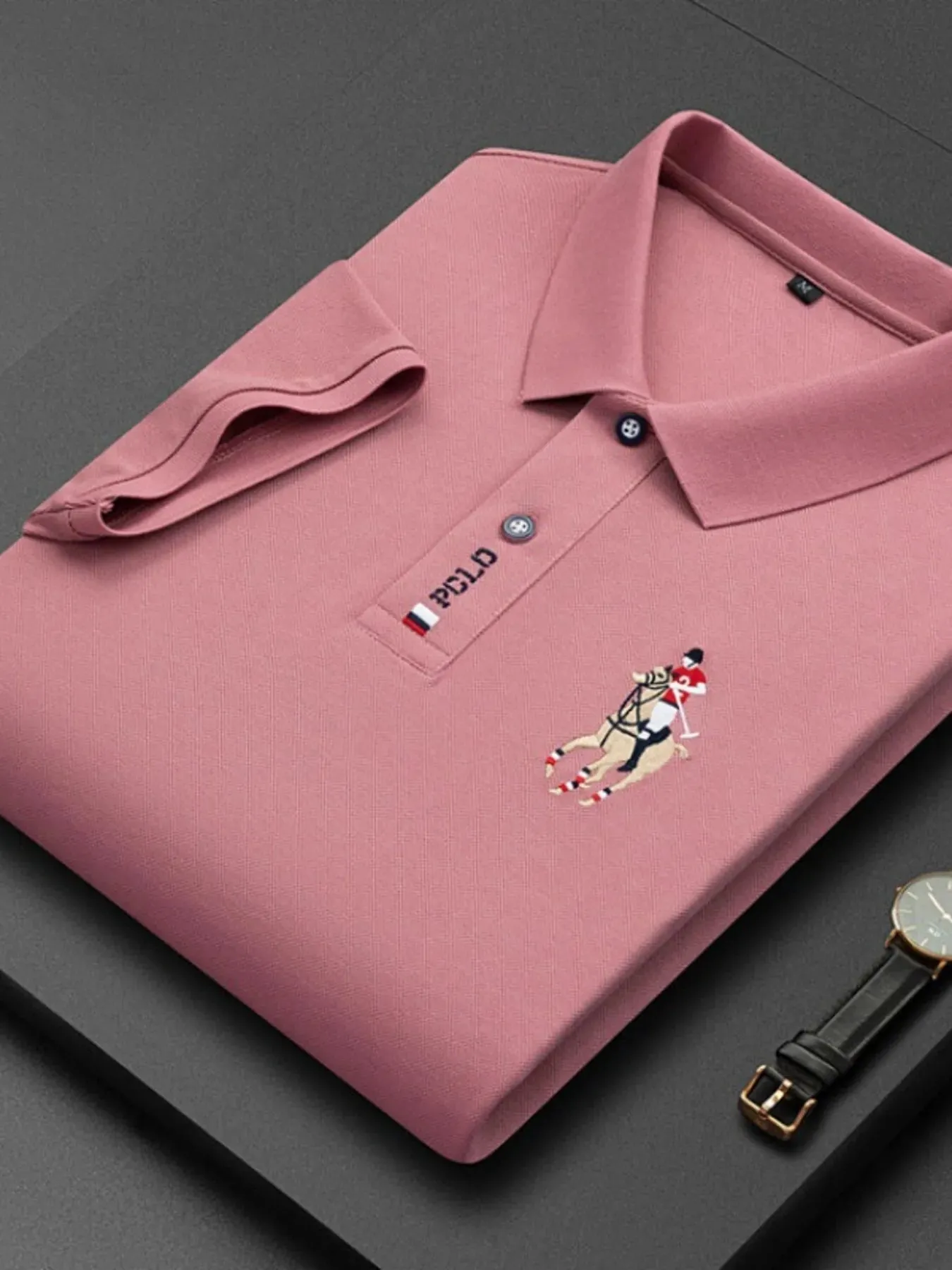 Men's Plus Size Classic Embroidered Short Sleeve Polo Shirt sold by Gigi Laurent